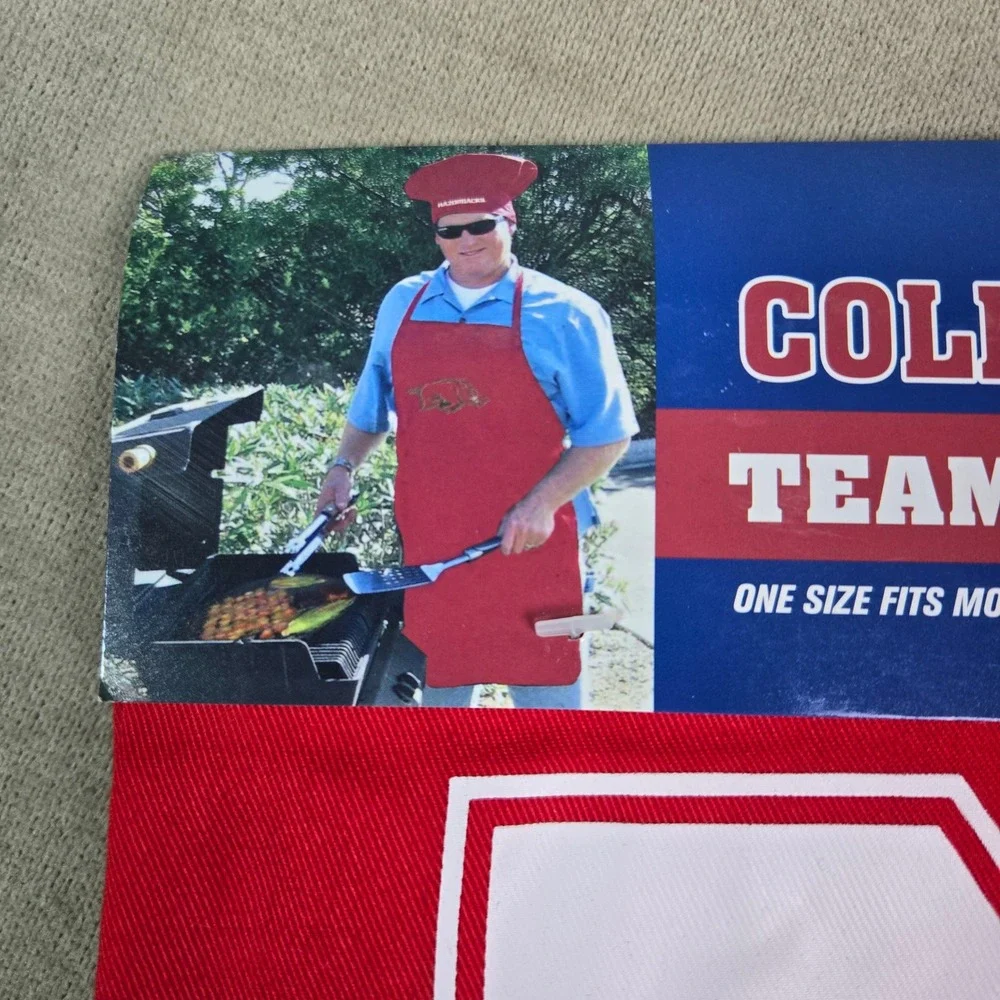 Nebraska Cornhuskers College Team Apron Chef Hat Set Red White N Logo‎
